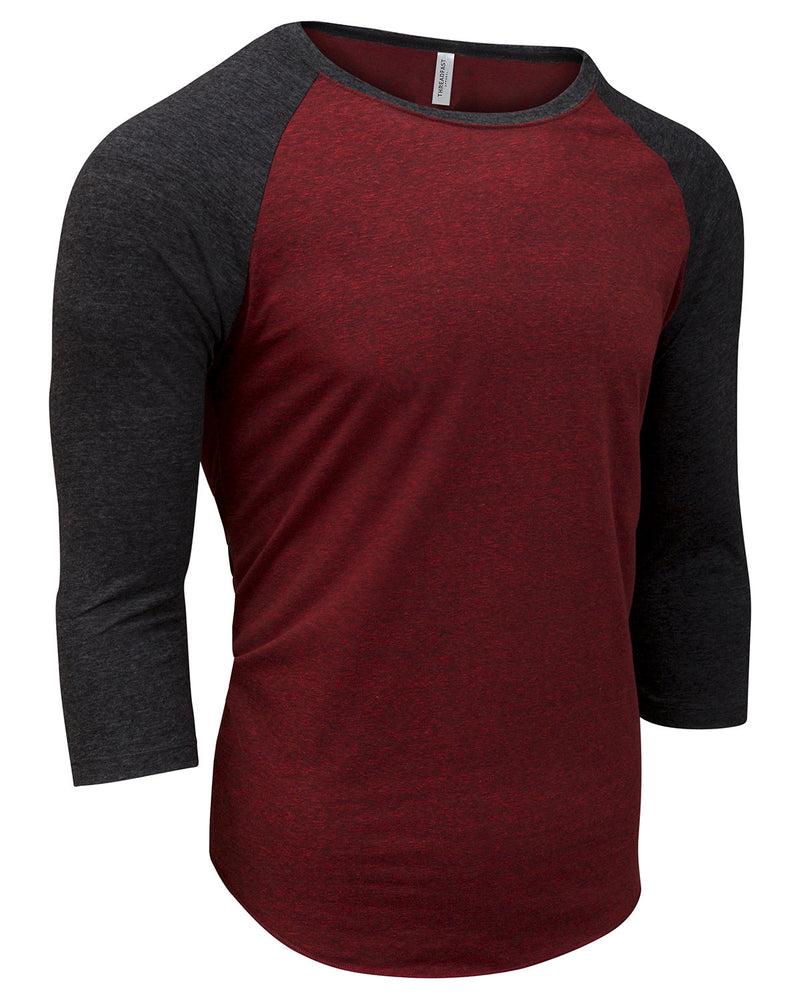 Threadfast Apparel Unisex Triblend 3/4-Sleeve Raglan