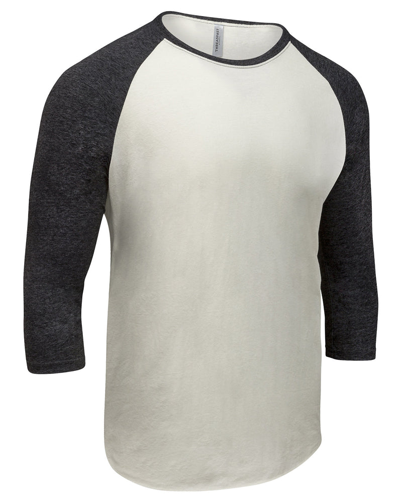 Threadfast Apparel Unisex Triblend 3/4-Sleeve Raglan
