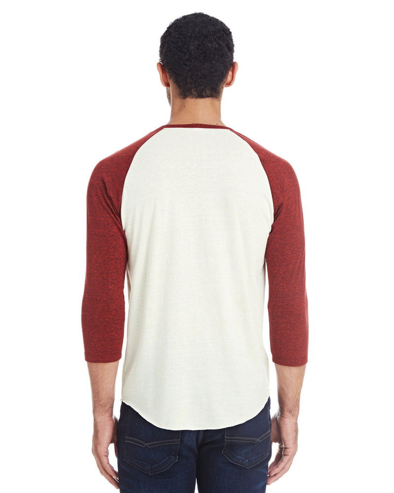Threadfast Apparel Unisex Triblend 3/4-Sleeve Raglan