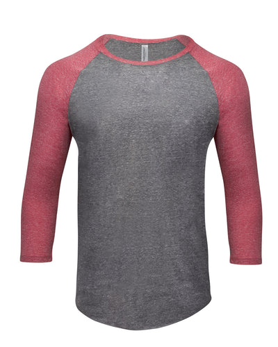 Threadfast Apparel Unisex Triblend 3/4-Sleeve Raglan