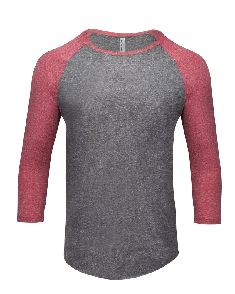 Threadfast Apparel Unisex Triblend 3/4-Sleeve Raglan
