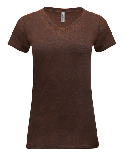 Threadfast Apparel Ladies' Cross Dye Short-Sleeve V-Neck T-Shirt