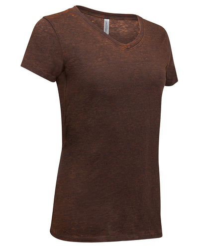 Threadfast Apparel Ladies' Cross Dye Short-Sleeve V-Neck T-Shirt