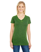 Threadfast Apparel Ladies' Cross Dye Short-Sleeve V-Neck T-Shirt Threadfast Apparel