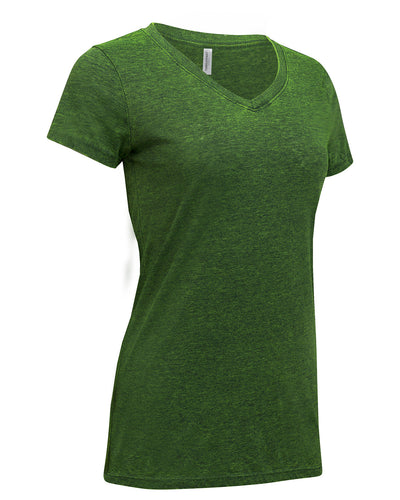 Threadfast Apparel Ladies' Cross Dye Short-Sleeve V-Neck T-Shirt