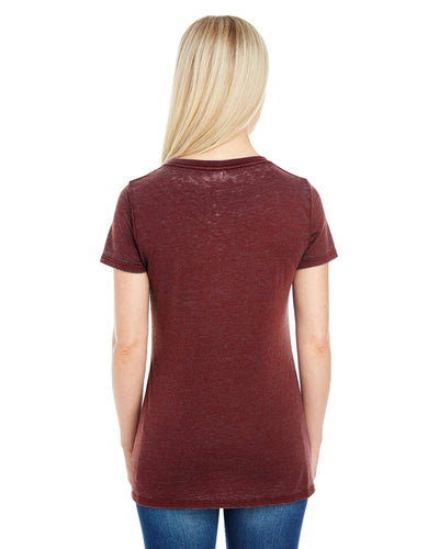 Threadfast Apparel Ladies' Cross Dye Short-Sleeve V-Neck T-Shirt