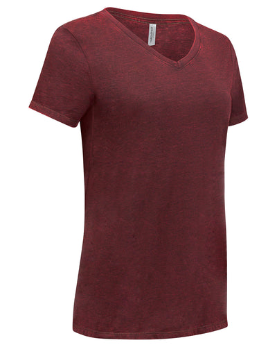 Threadfast Apparel Ladies' Cross Dye Short-Sleeve V-Neck T-Shirt