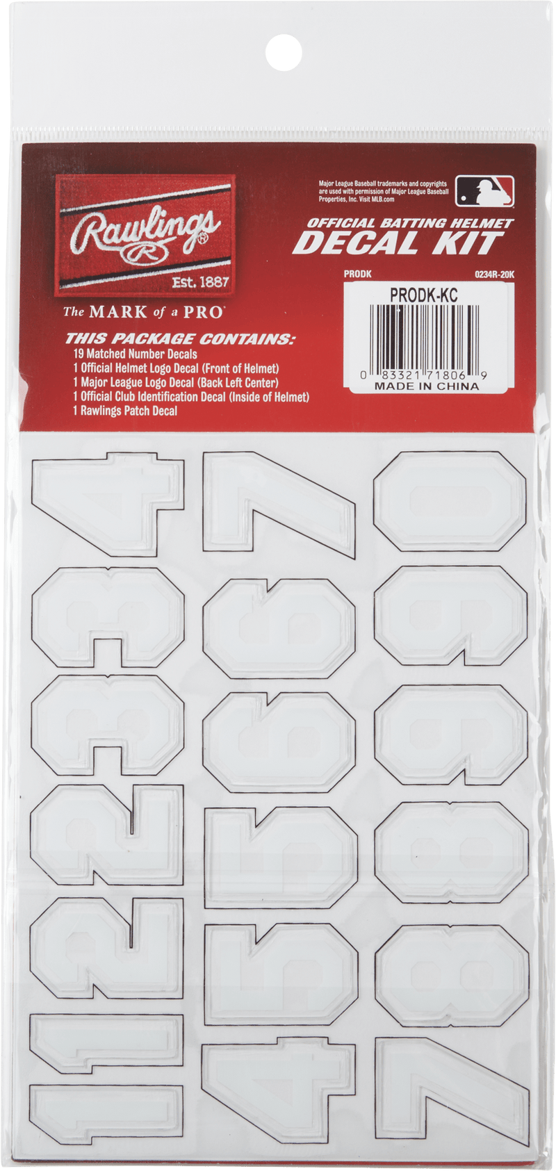 Rawlings MLB Replica Decal Kits