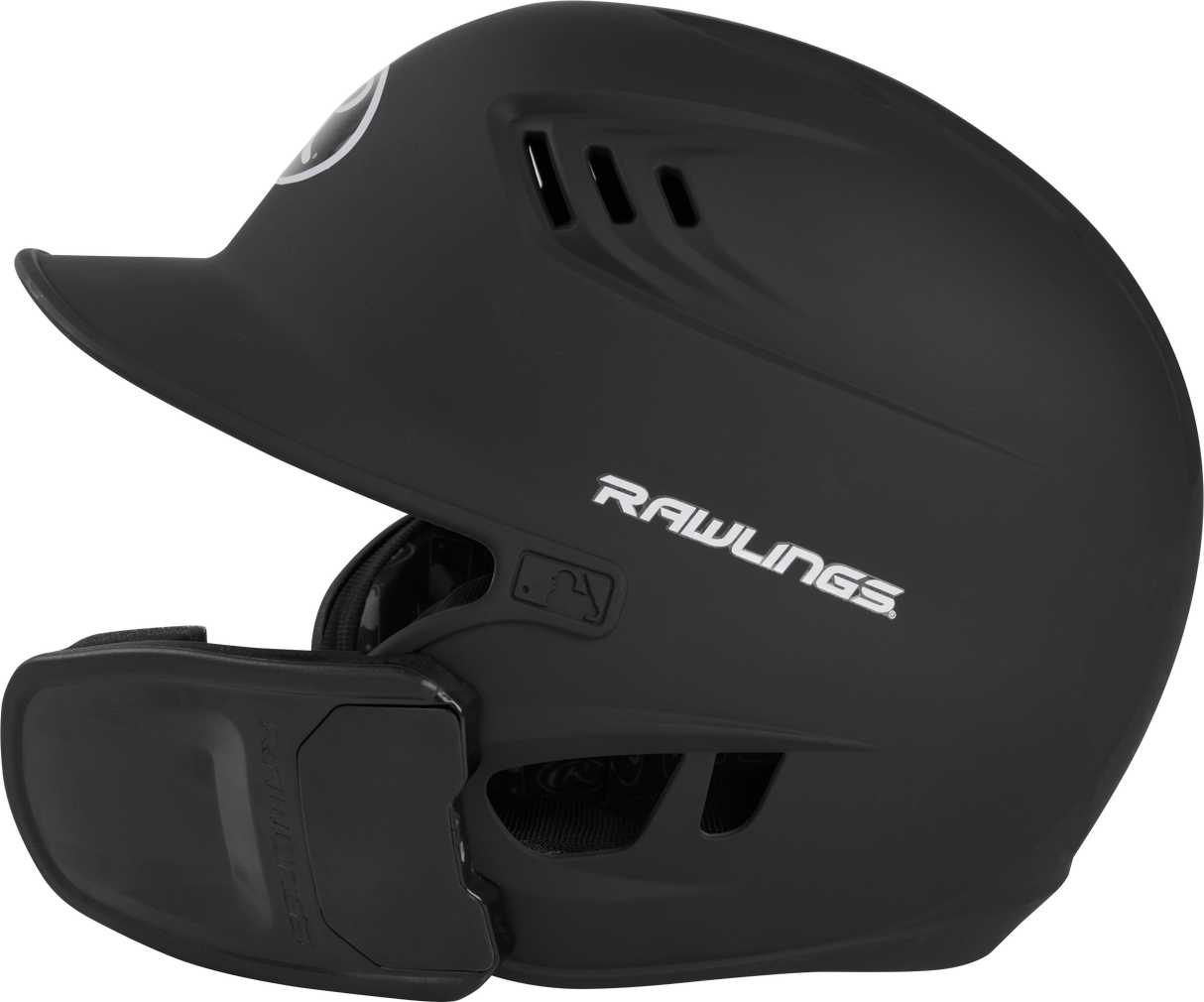 Rawlings R16 1-Tone Junior Baseball Helmet with Reversible Extension - Matte Rawlings