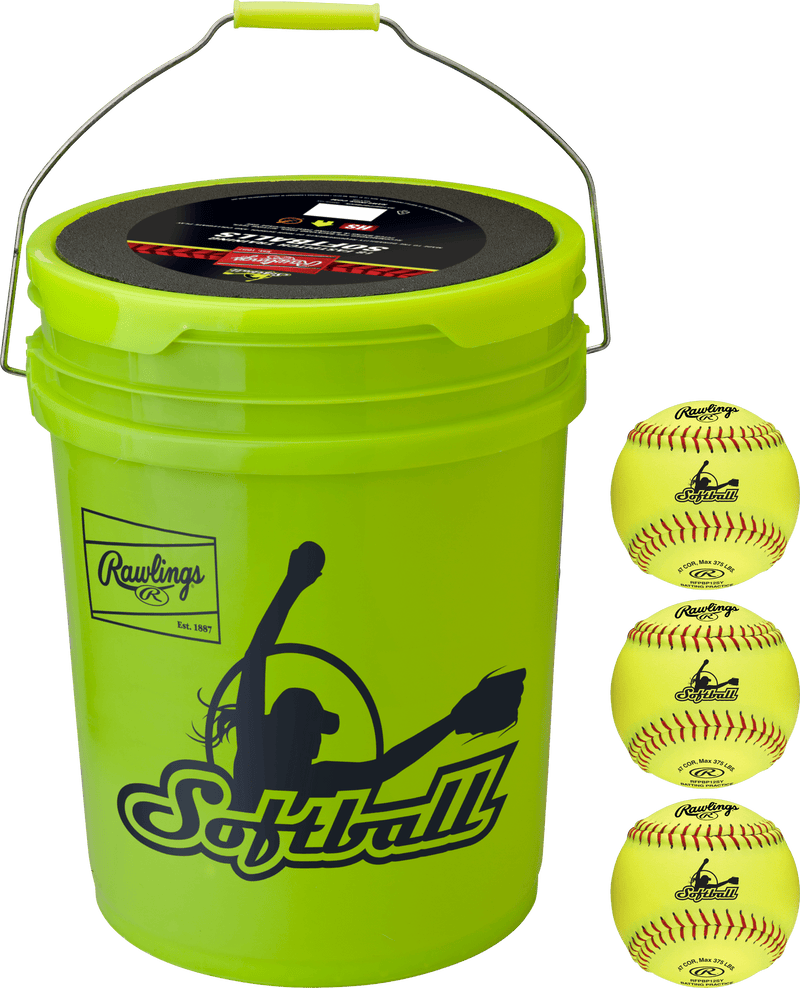 Rawlings 6 Gallon Collegiate / High School / Travel Practice Ball / Bucket Combo