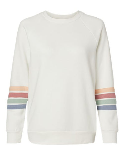 MV Sport Women's Striped Sleeves Crewneck Sweatshirt