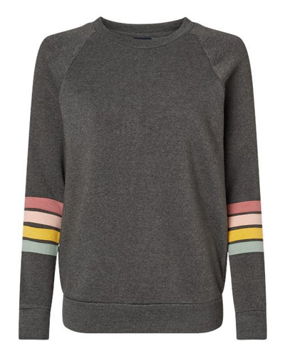 MV Sport Women's Striped Sleeves Crewneck Sweatshirt
