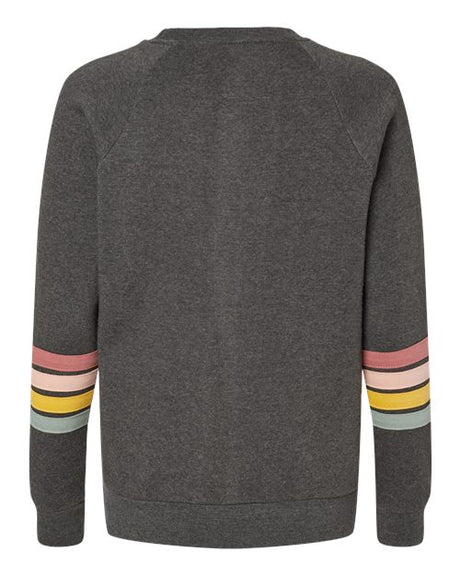 MV Sport Women's Striped Sleeves Crewneck Sweatshirt MV Sport