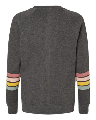 MV Sport Women's Striped Sleeves Crewneck Sweatshirt