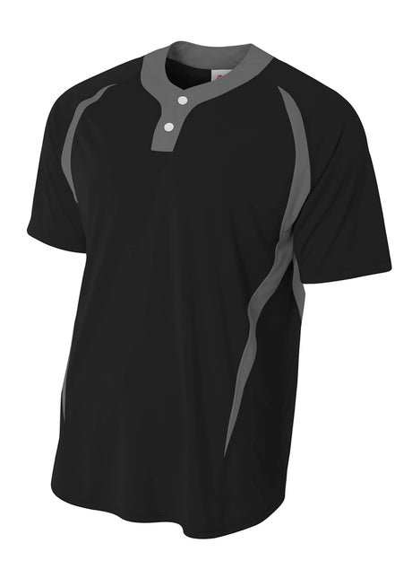 A4 Youth 2-Button Color Block Henley A4