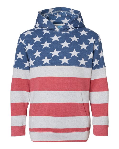 J. America Youth Triblend Fleece Hooded Sweatshirt