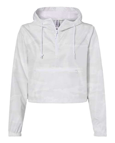 Independent Trading Co. Women's Lightweight Quarter-Zip Pullover Crop Windbreaker