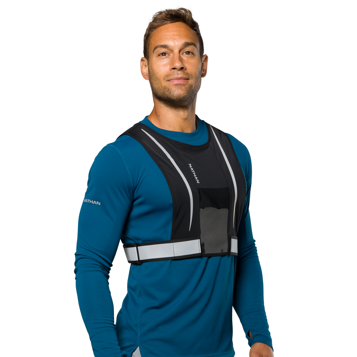 Nathan Men's Hypernight Stash Reflective Vest Nathan Sports