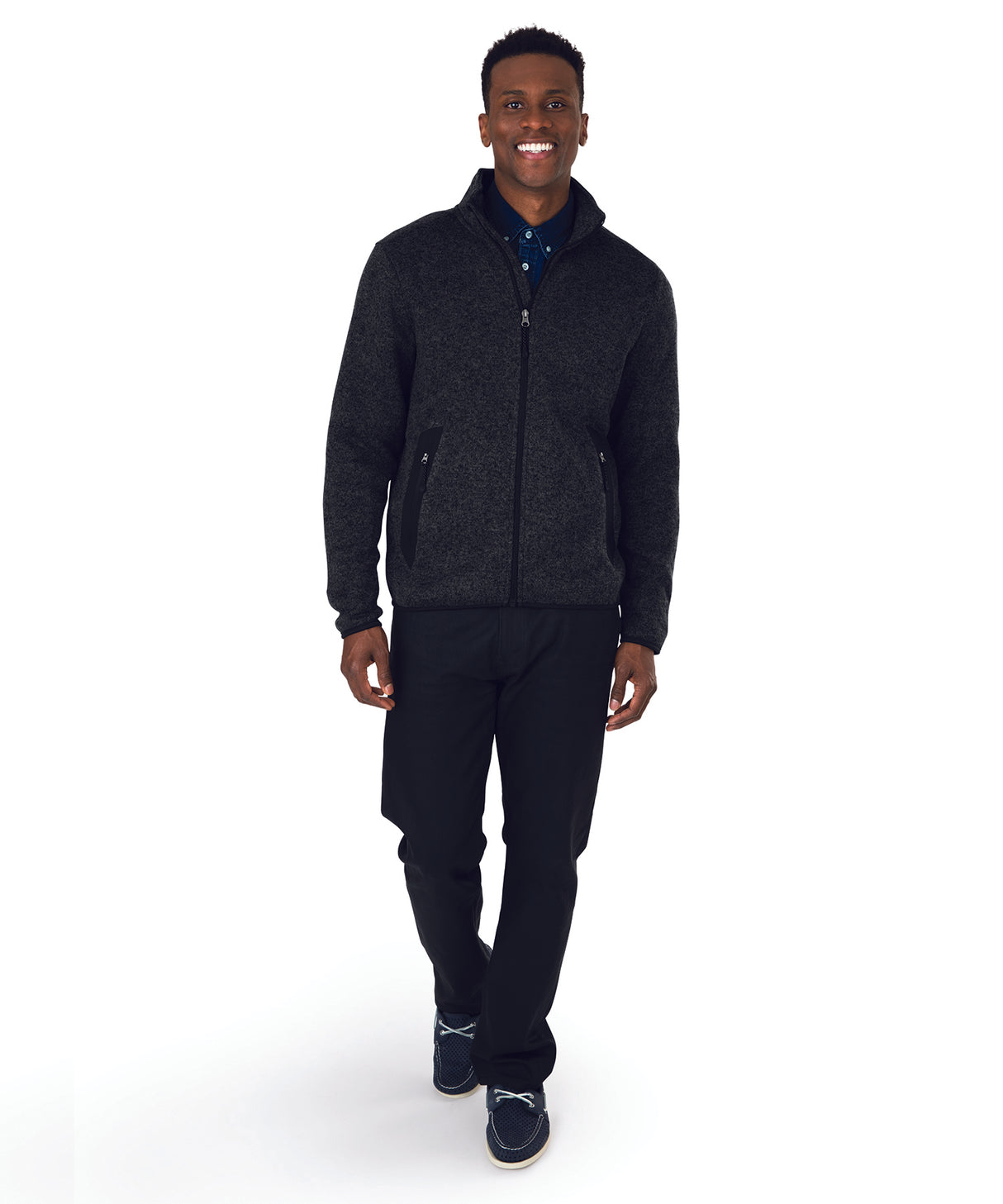 Charles River Men's Heathered Fleece Jacket Charles River