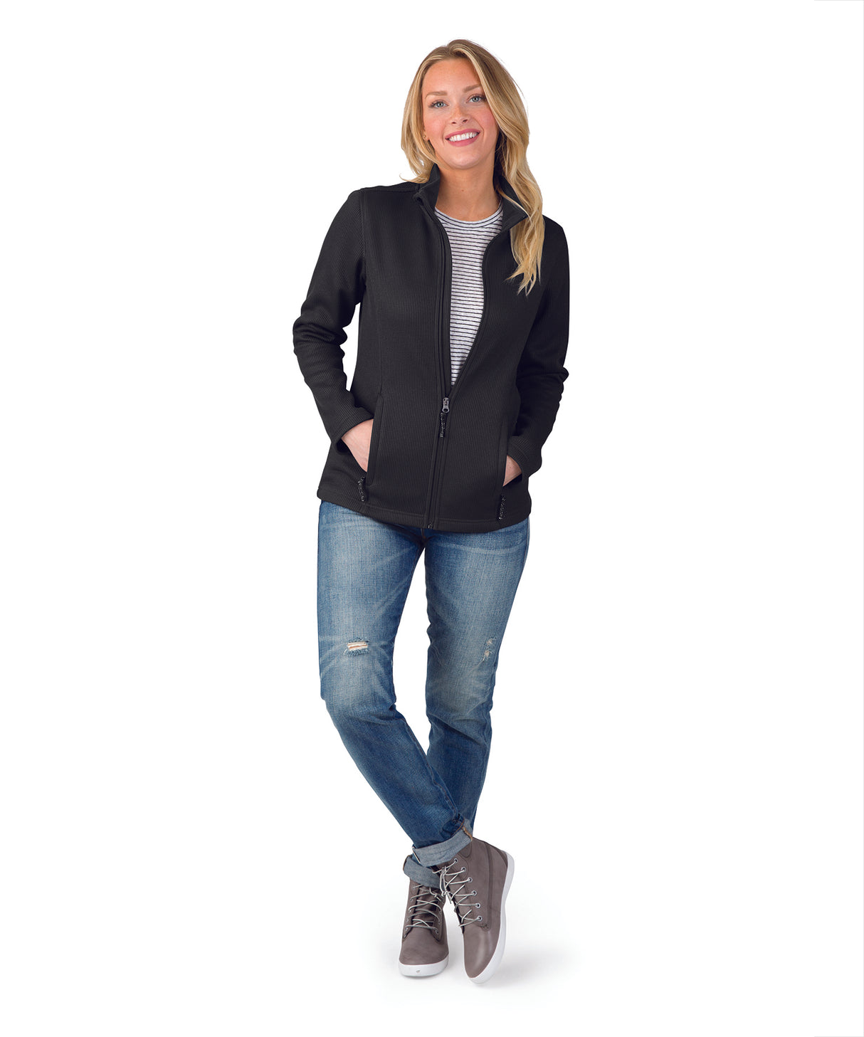 Charles River Women's Heritage Rib Knit Jacket Charles River