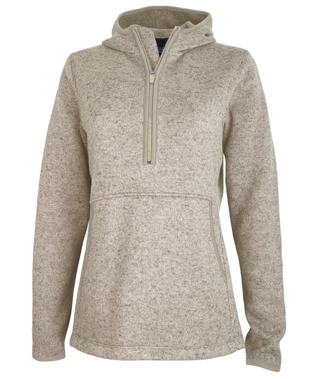 Charles River Women's Heathered Fleece Quarter Zip Hoodie Charles River