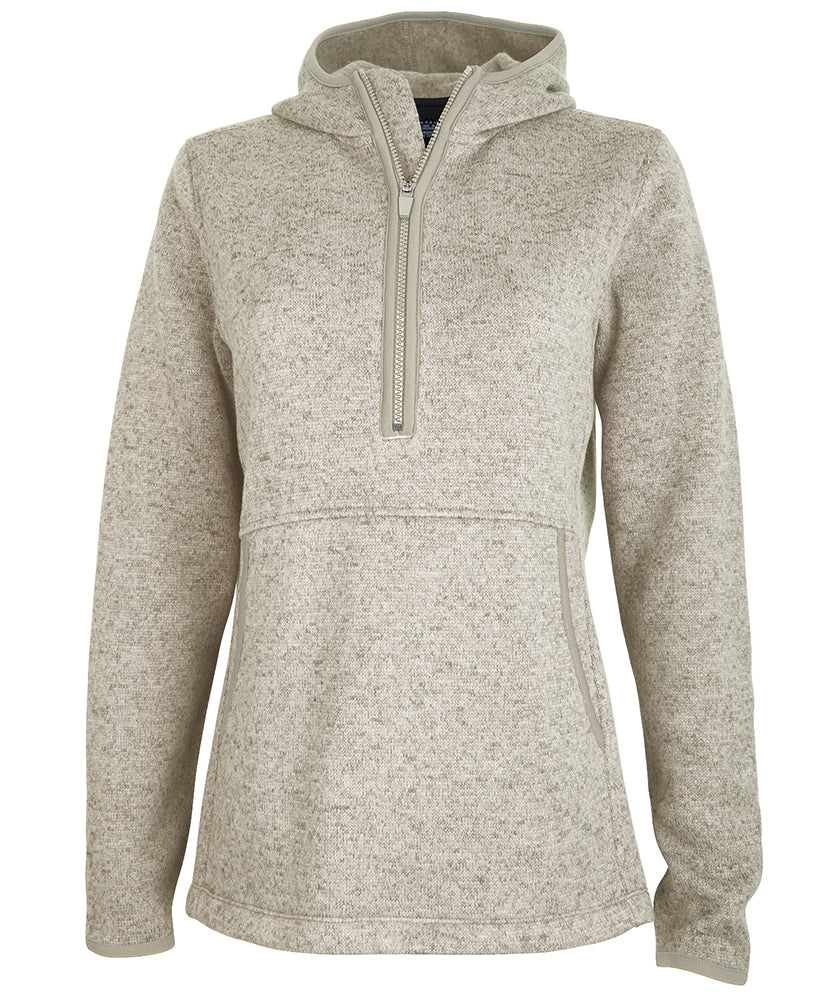 Charles River Women's Heathered Fleece Quarter Zip Hoodie Charles River