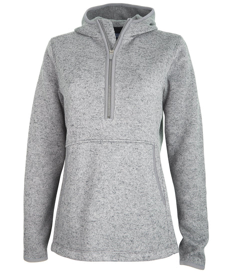 Charles River Women's Heathered Fleece Quarter Zip Hoodie Charles River