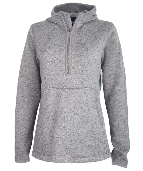 Charles River Women's Heathered Fleece Quarter Zip Hoodie Charles River