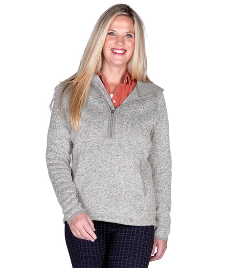 Charles River Women's Heathered Fleece Quarter Zip Hoodie Charles River