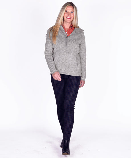 Charles River Women's Heathered Fleece Quarter Zip Hoodie Charles River