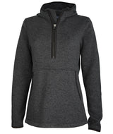 Charles River Women's Heathered Fleece Quarter Zip Hoodie Charles River