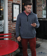 Charles River Men's Heathered Fleece Quarter Zip Hoodie Charles River