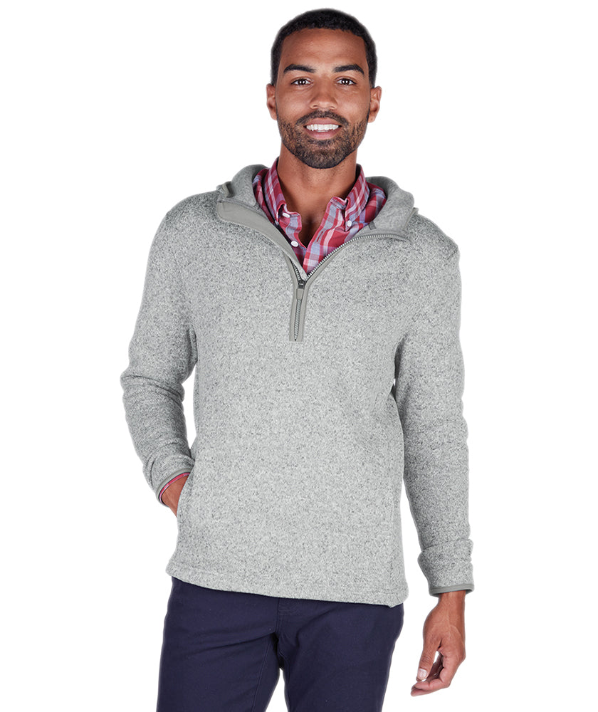 Charles River Men's Heathered Fleece Quarter Zip Hoodie Charles River