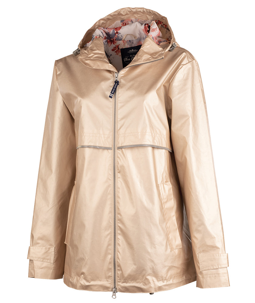 Charles River Women's New Englander Rain Jacket With Printed Lining Charles River