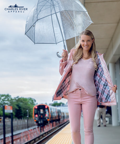 Charles River Women's New Englander Rain Jacket with Printed Lining Charles River