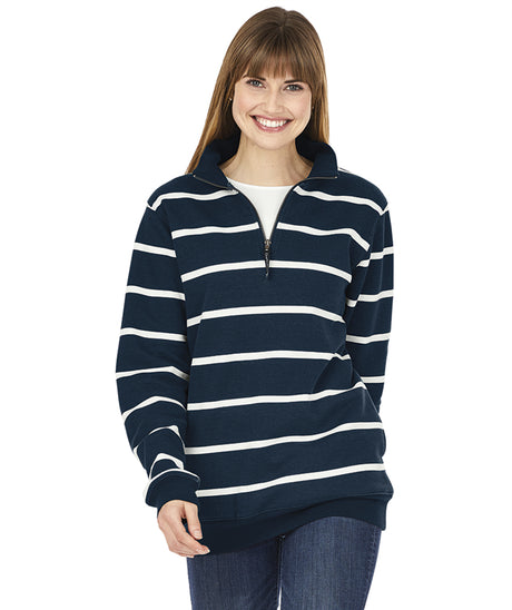 Charles River Women's Crosswind Quarter Zip Print Sweatshirt Charles River