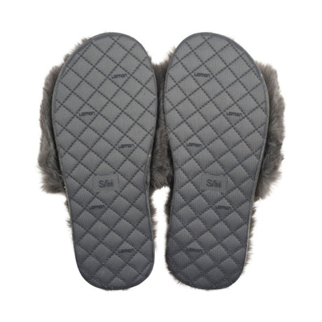 Lemon Women's Waterfront Solid Faux Fur Slide Slippers Lemon
