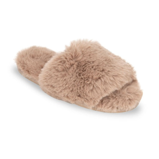 Lemon Women's Waterfront Solid Faux Fur Slide Slippers Lemon