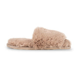 Lemon Women's Waterfront Solid Faux Fur Slide Slippers Lemon