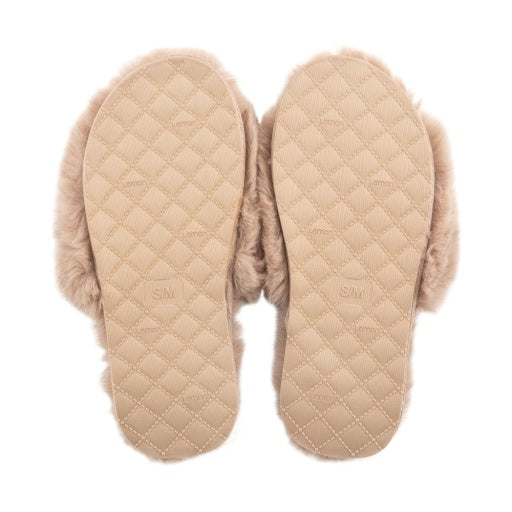 Lemon Women's Waterfront Solid Faux Fur Slide Slippers Lemon