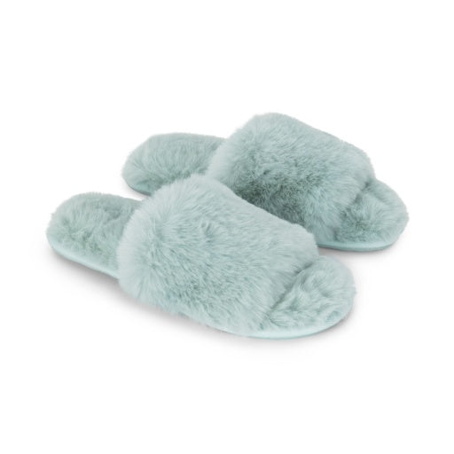 Lemon Women's Waterfront Solid Faux Fur Slide Slippers Lemon