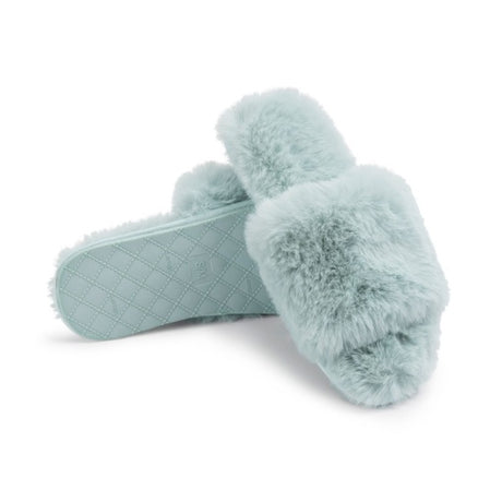 Lemon Women's Waterfront Solid Faux Fur Slide Slippers Lemon