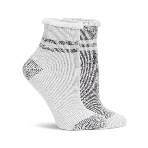 Lemon Women's 2 Pack Roll Over Cuff Anklet Socks Lemon