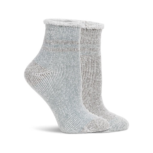 Lemon Women's 2 Pack Roll Over Cuff Anklet Socks Lemon