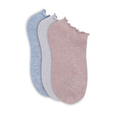 Lemon Women's 3 Pack 1/2 Terry Cloud Lettuce Edge Low Cut Sock Lemon