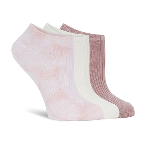 Lemon Women's 3 Pack Non Terry Plant Dyed Low Cut Socks Lemon