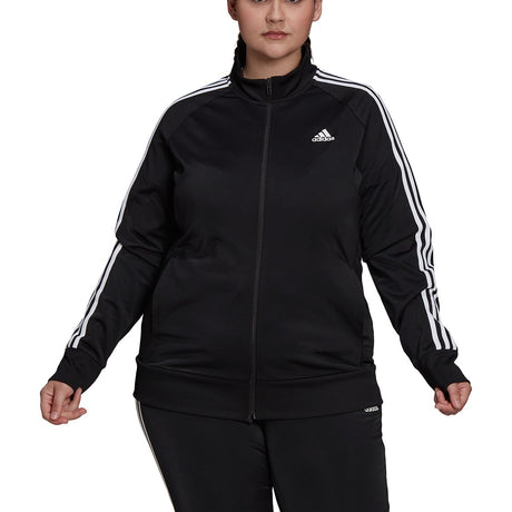 adidas Women's Tricot Slim 3-Stripes Track Jacket Plus Size adidas