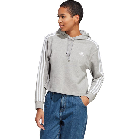 adidas Women's Essentials 3-Stripes French Terry Crop Hoodie adidas