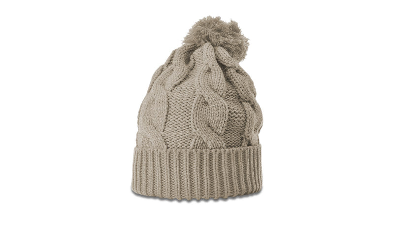 Richardson Chunk Twist Knit Beanie with Cuff & Pom