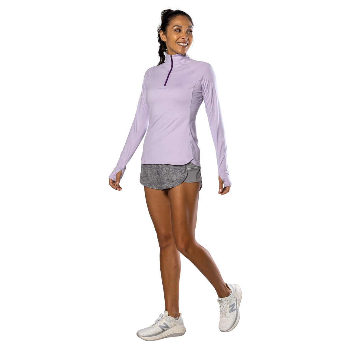 Nathan Sports Women's Tempo 1/4 Zip 2.0 Long Sleeve Womens Apparel Sweatshirts & Fleece